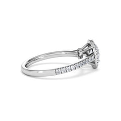 Georgina GIA Oval Diamond Halo Engagement Ring 18KW Gold 1.30ct G/Vs