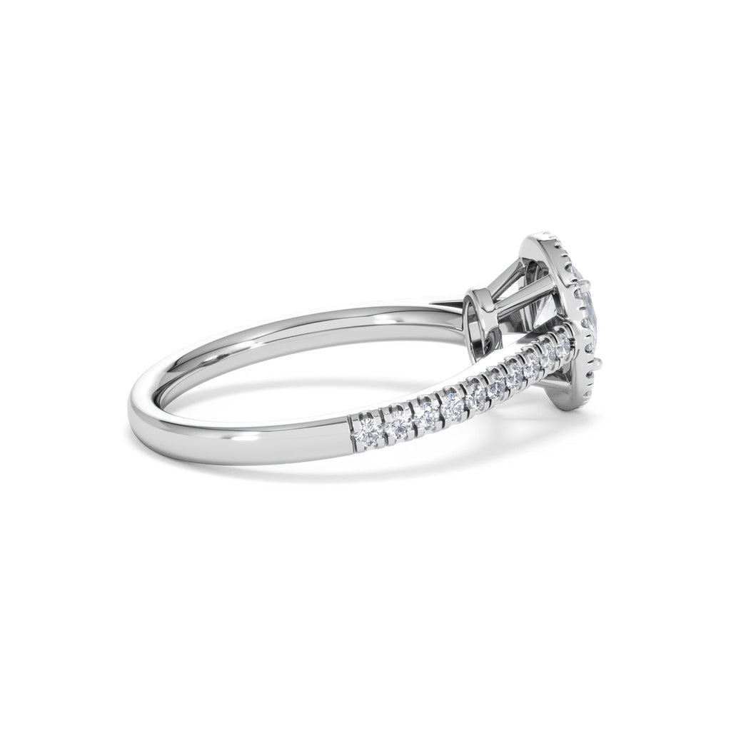 Georgina GIA Oval Diamond Halo Engagement Ring Platinum 1.30ct G/Vs