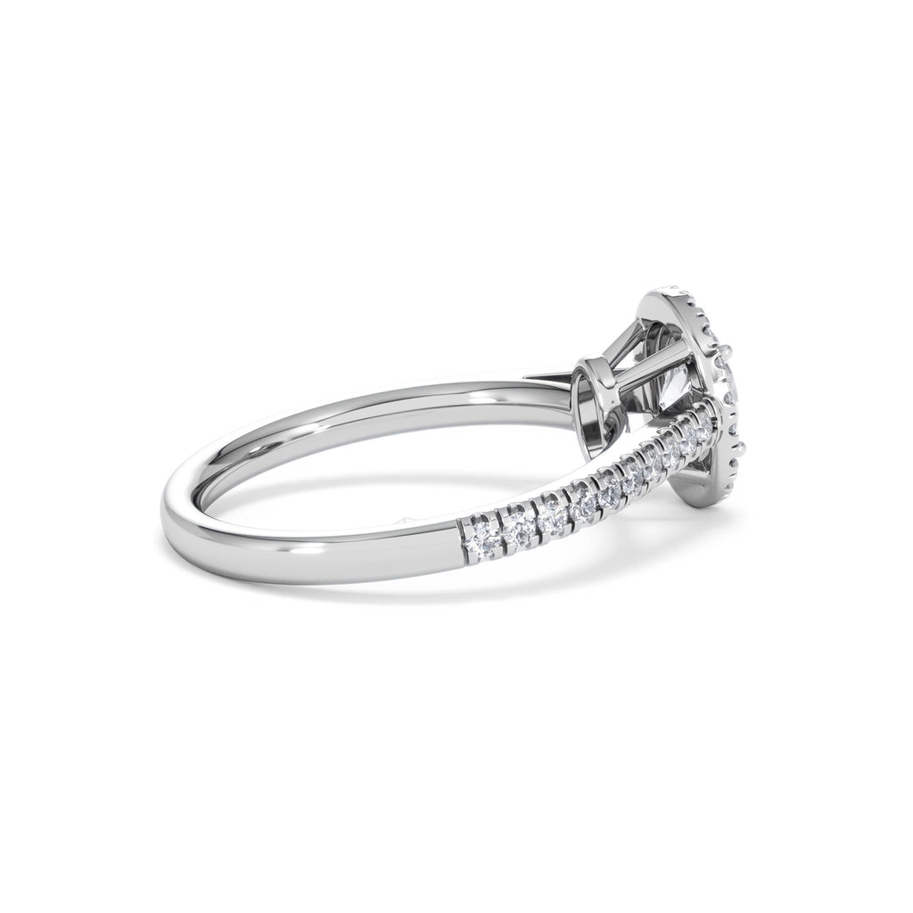 Georgina GIA Oval Diamond Halo Engagement Ring Platinum 1.30ct G/Vs