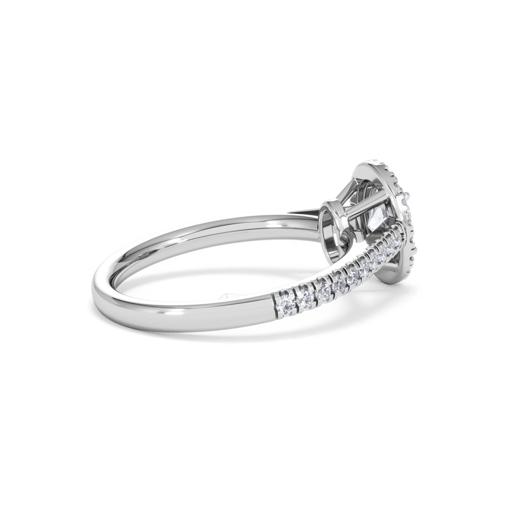 Georgina GIA Oval Diamond Halo Engagement Ring Platinum 1.30ct G/Vs