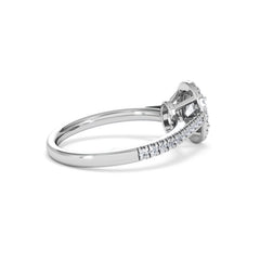 Georgina GIA Oval Diamond Halo Engagement Ring Platinum 1.30ct G/Vs