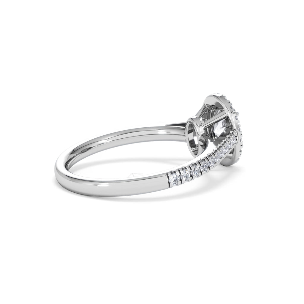 Georgina GIA Oval Diamond Halo Engagement Ring 18KW Gold 1.30ct G/Vs