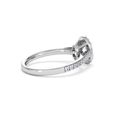 Georgina GIA Oval Diamond Halo Engagement Ring 18KW Gold 1.30ct G/Vs