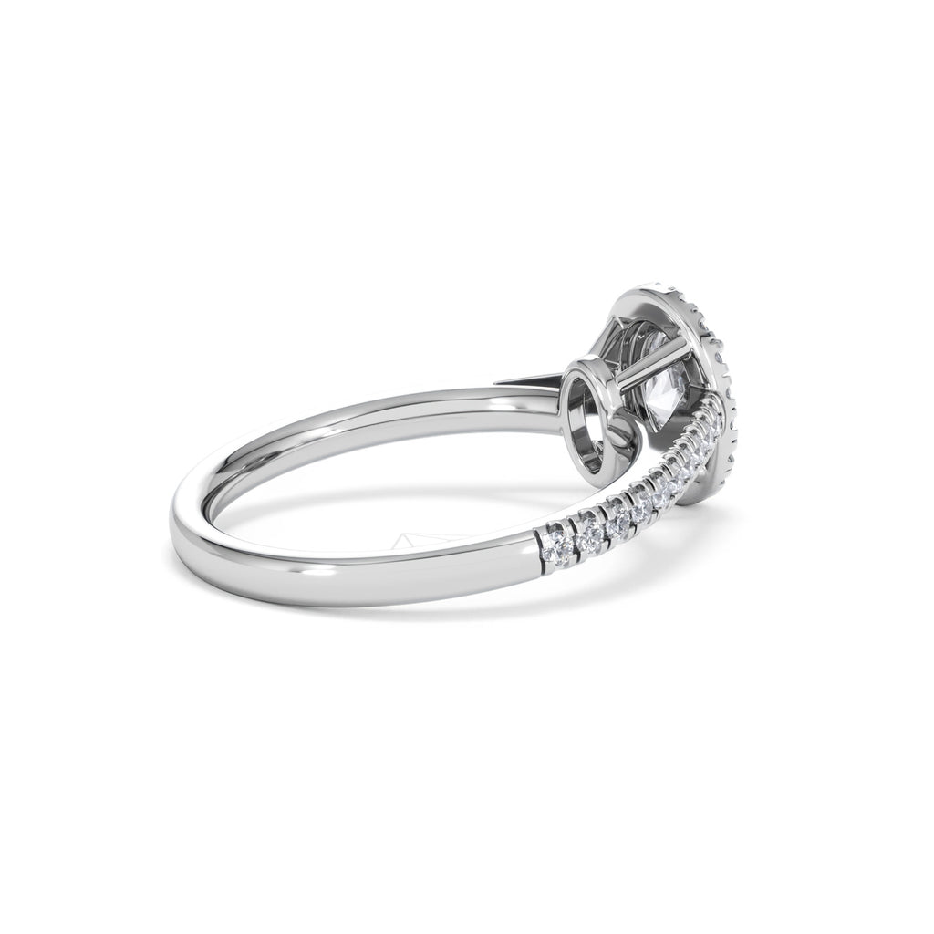 Georgina GIA Oval Diamond Halo Engagement Ring 18KW Gold 1.30ct G/Vs