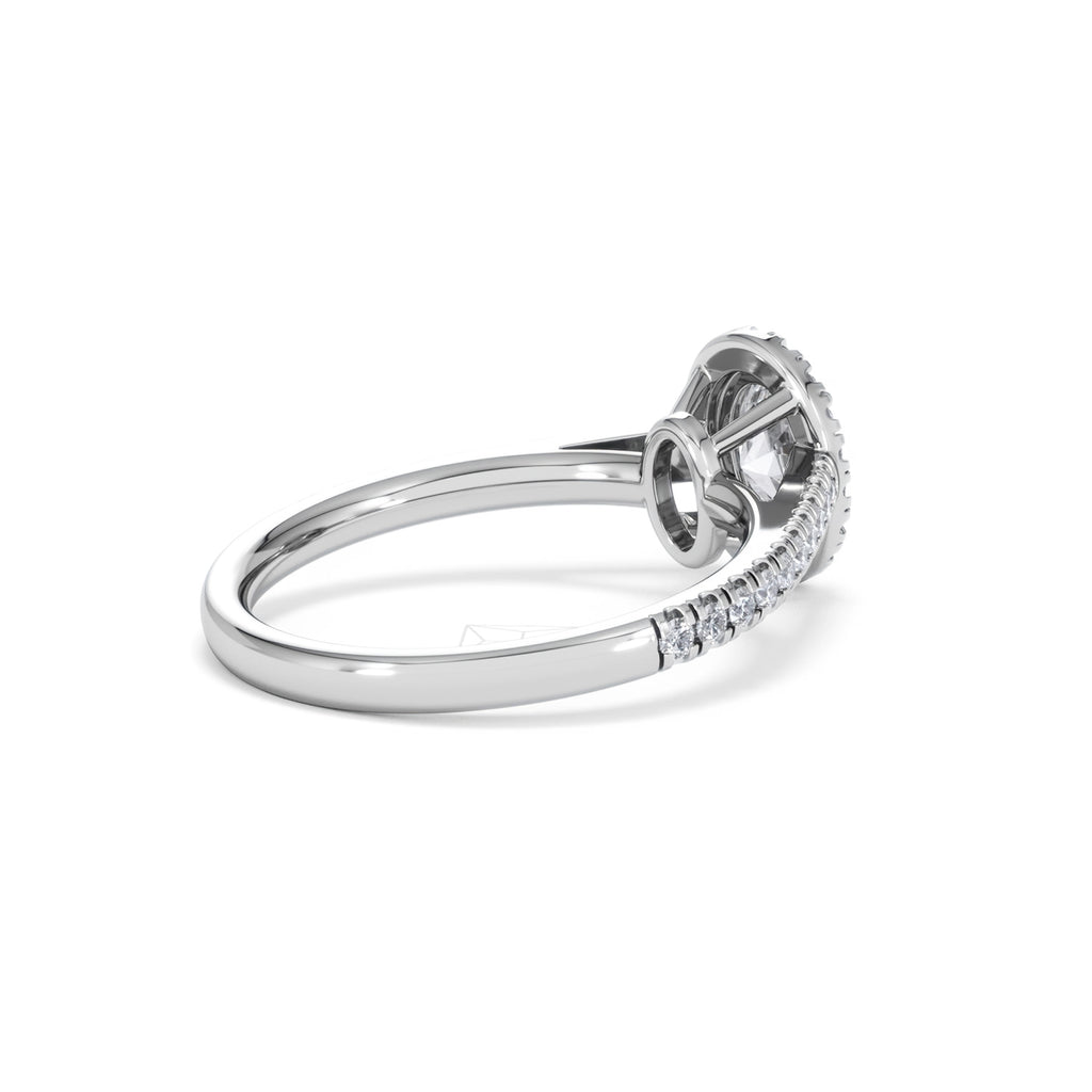 Georgina GIA Oval Diamond Halo Engagement Ring 18KW Gold 1.30ct G/Vs
