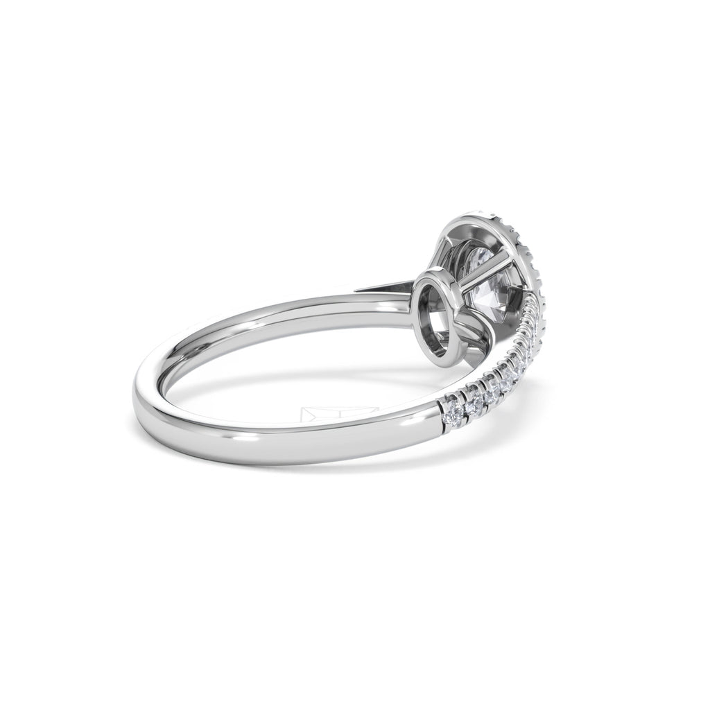 Georgina GIA Oval Diamond Halo Engagement Ring Platinum 1.30ct G/Vs