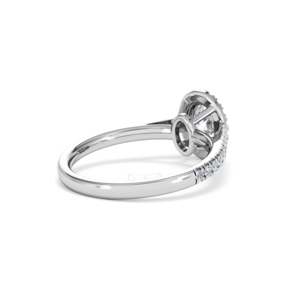 Georgina GIA Oval Diamond Halo Engagement Ring Platinum 1.30ct G/Vs