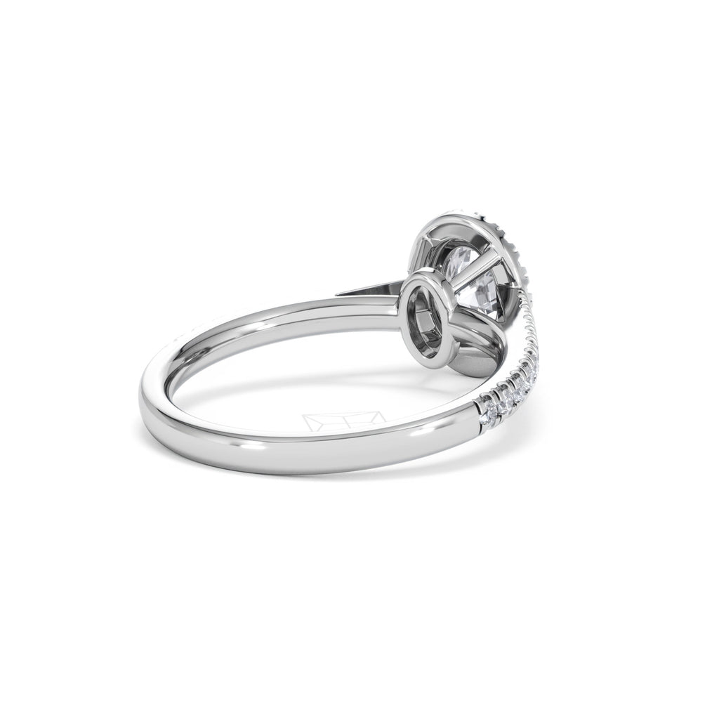 Georgina GIA Oval Diamond Halo Engagement Ring 18KW Gold 1.30ct G/Vs