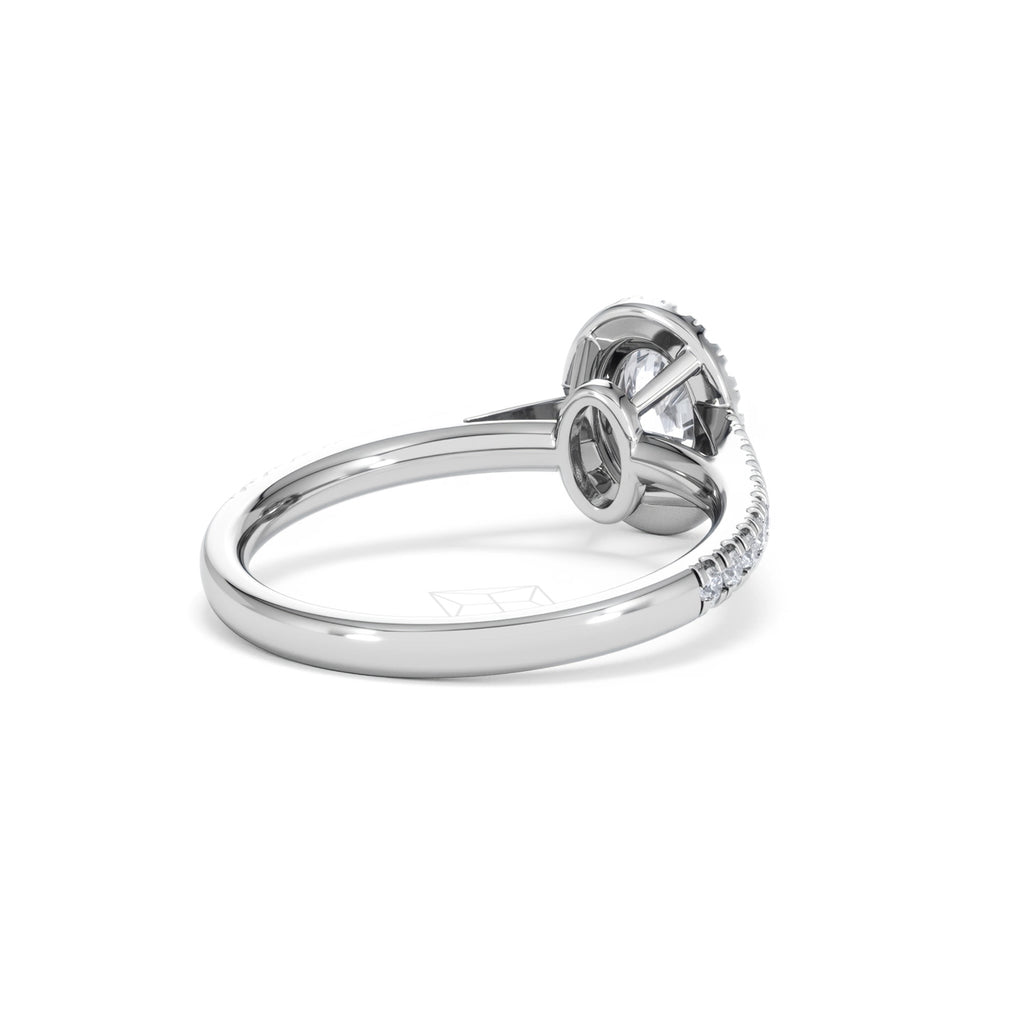 Georgina GIA Oval Diamond Halo Engagement Ring Platinum 1.30ct G/Vs