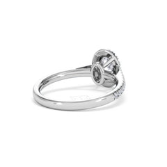 Georgina GIA Oval Diamond Halo Engagement Ring Platinum 1.30ct G/Vs