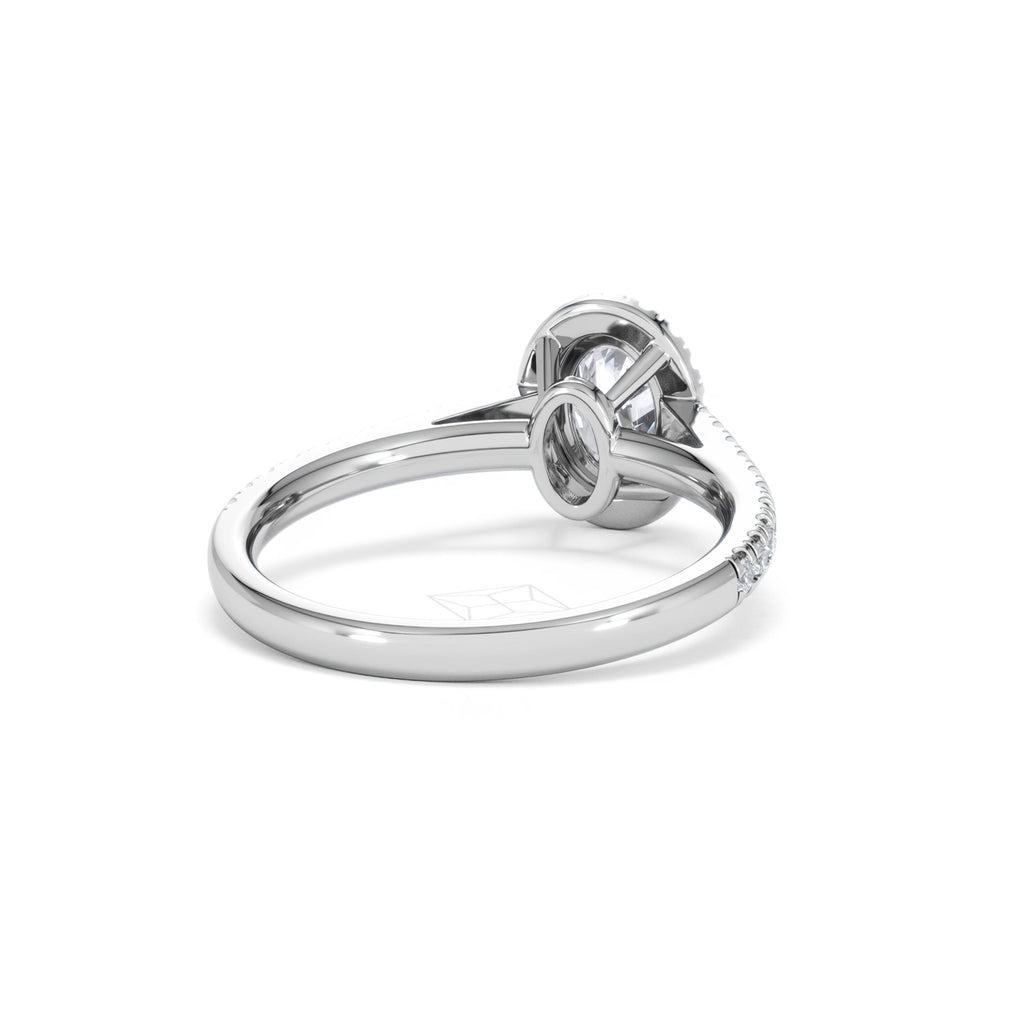 Georgina GIA Oval Diamond Halo Engagement Ring 18KW Gold 1.30ct G/Vs