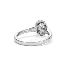 Georgina GIA Oval Diamond Halo Engagement Ring 18KW Gold 1.30ct G/Vs