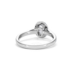Georgina GIA Oval Diamond Halo Engagement Ring Platinum 1.30ct G/Vs