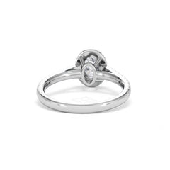 Georgina GIA Oval Diamond Halo Engagement Ring 18KW Gold 1.30ct G/Vs