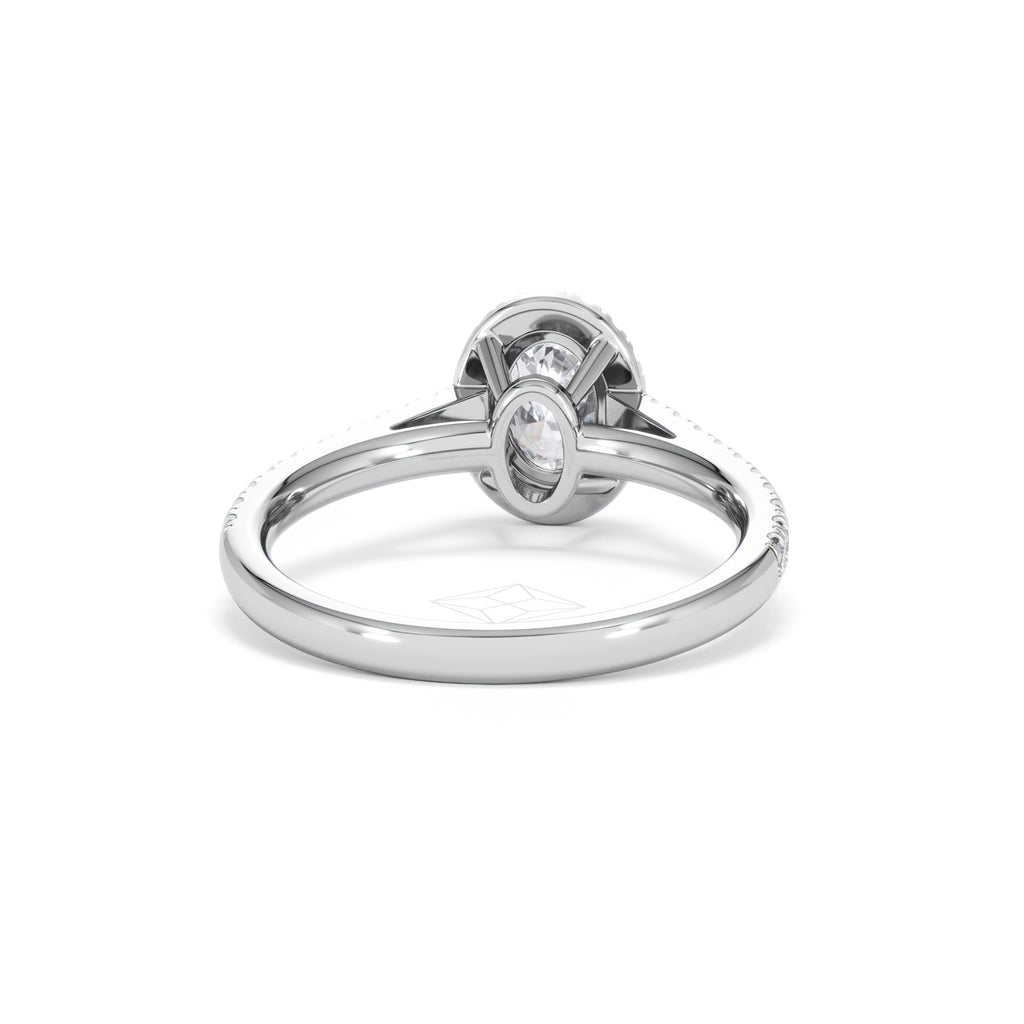 Georgina GIA Oval Diamond Halo Engagement Ring Platinum 1.30ct G/Vs