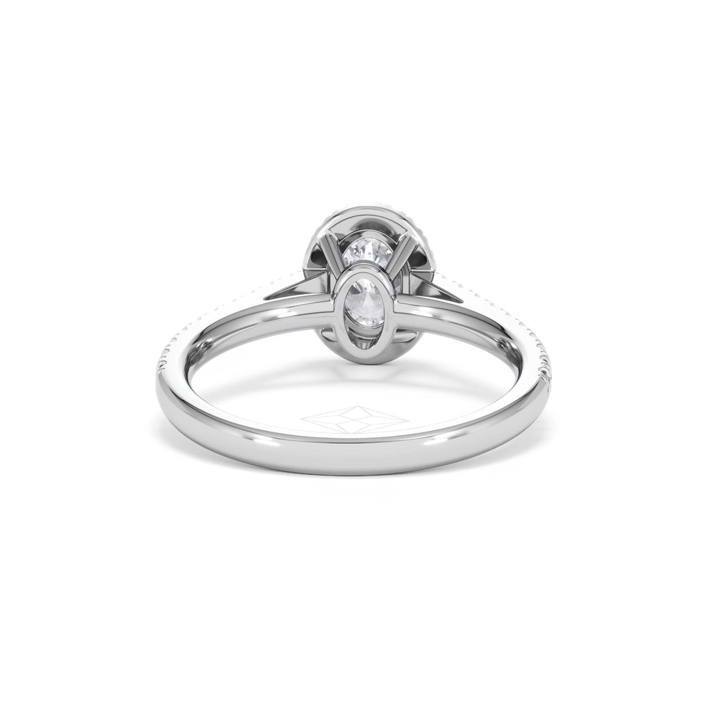Georgina GIA Oval Diamond Halo Engagement Ring Platinum 1.30ct G/Vs