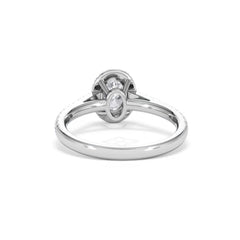 Georgina GIA Oval Diamond Halo Engagement Ring Platinum 1.30ct G/Vs