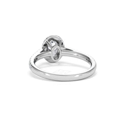 Georgina GIA Oval Diamond Halo Engagement Ring Platinum 1.30ct G/Vs