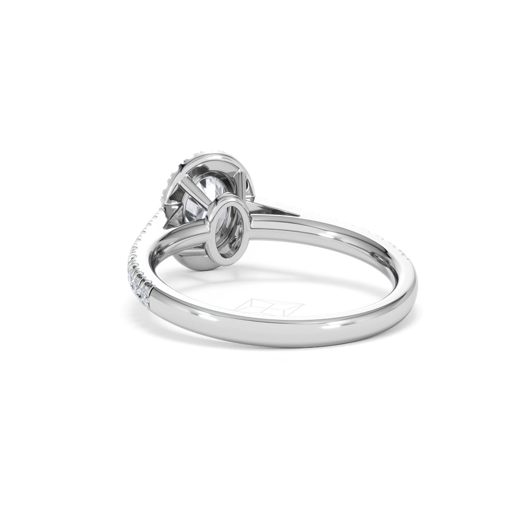 Georgina GIA Oval Diamond Halo Engagement Ring Platinum 1.30ct G/Vs