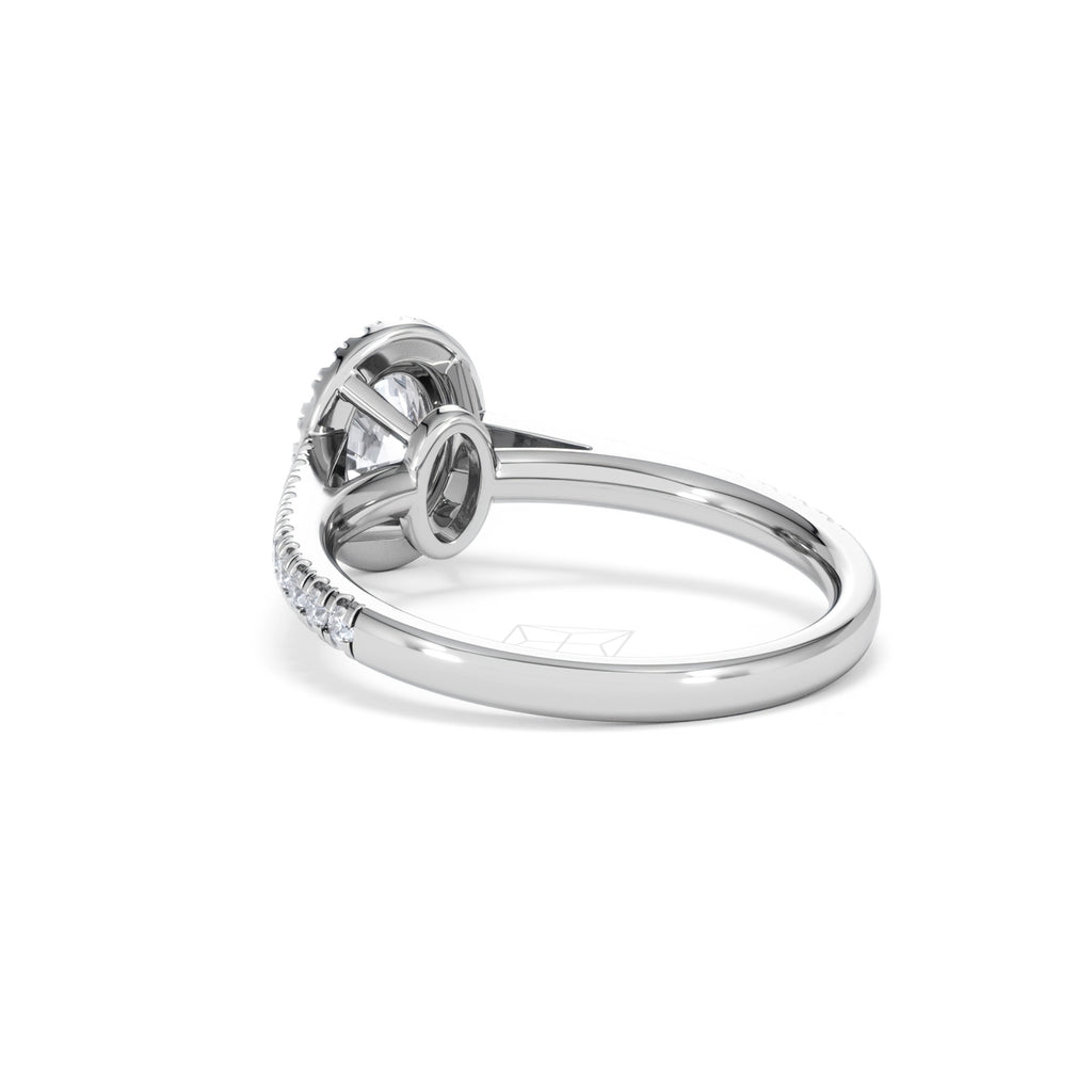 Georgina GIA Oval Diamond Halo Engagement Ring Platinum 1.30ct G/Vs