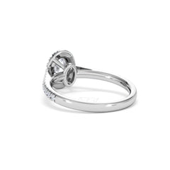 Georgina GIA Oval Diamond Halo Engagement Ring Platinum 1.30ct G/Vs