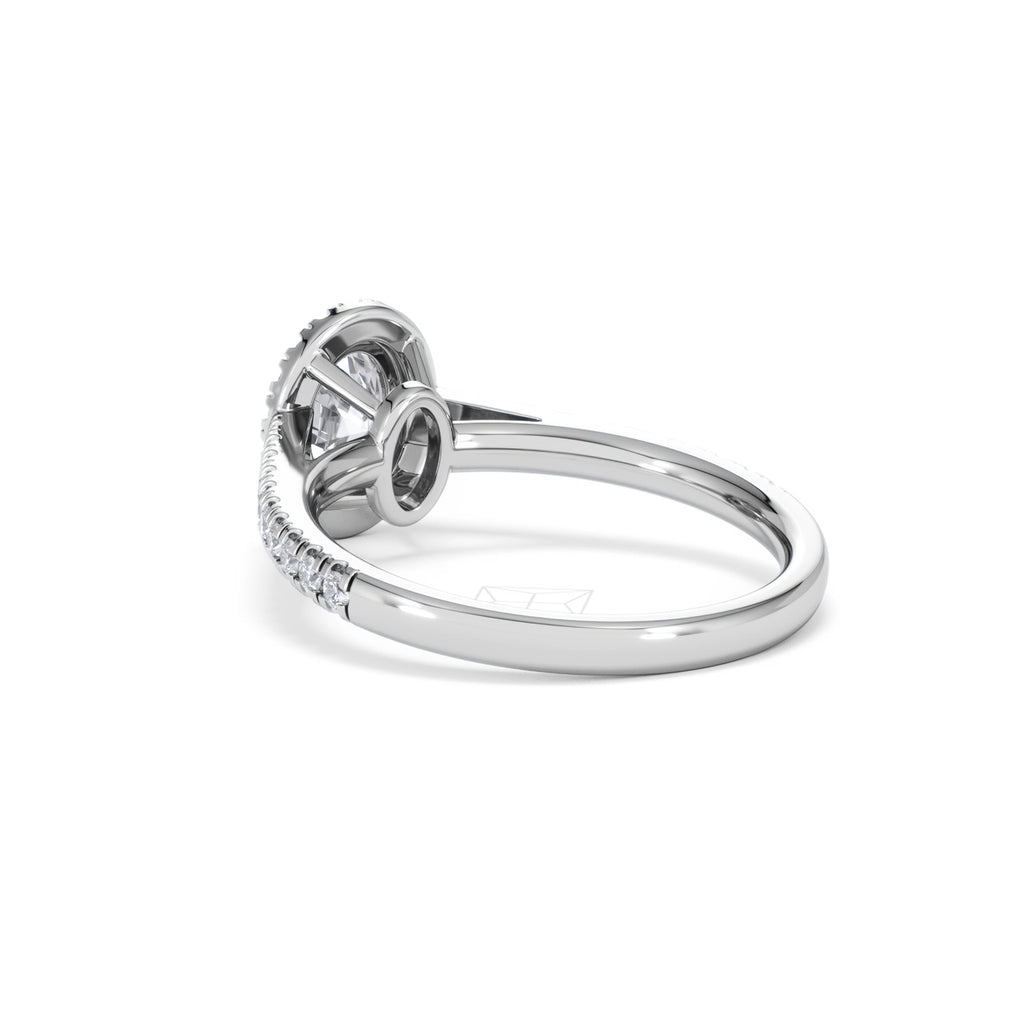 Georgina GIA Oval Diamond Halo Engagement Ring Platinum 1.30ct G/Vs