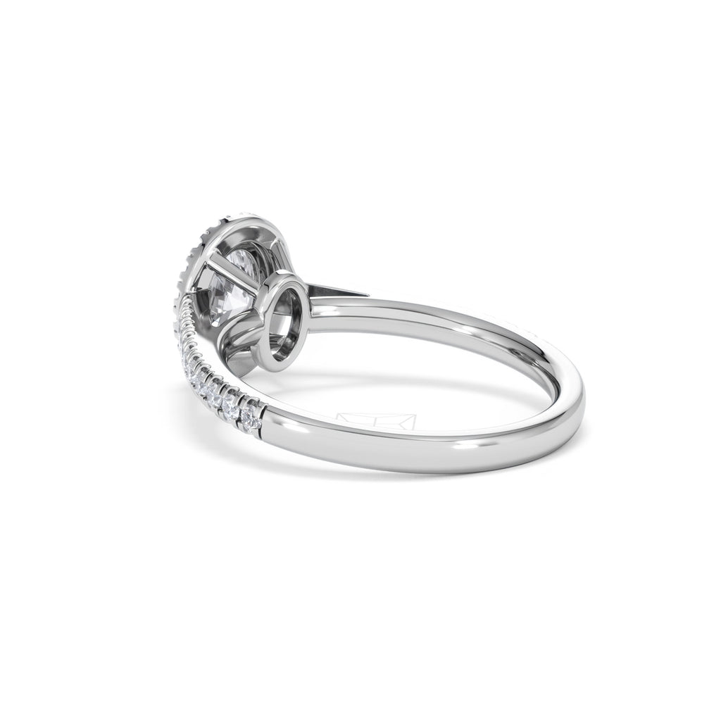 Georgina GIA Oval Diamond Halo Engagement Ring 18KW Gold 1.30ct G/Vs