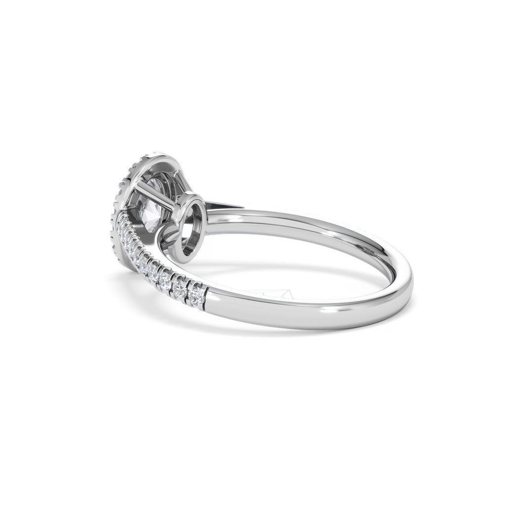 Georgina GIA Oval Diamond Halo Engagement Ring Platinum 1.30ct G/Vs