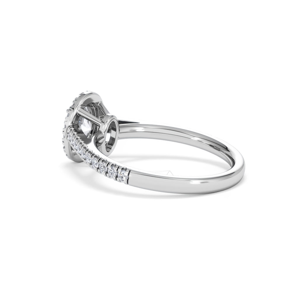 Georgina GIA Oval Diamond Halo Engagement Ring Platinum 1.30ct G/Vs