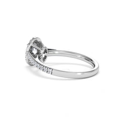 Georgina GIA Oval Diamond Halo Engagement Ring Platinum 1.30ct G/Vs