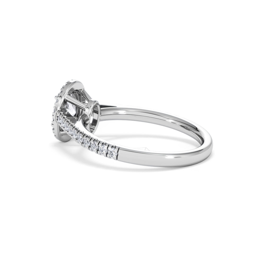 Georgina GIA Oval Diamond Halo Engagement Ring Platinum 1.30ct G/Vs