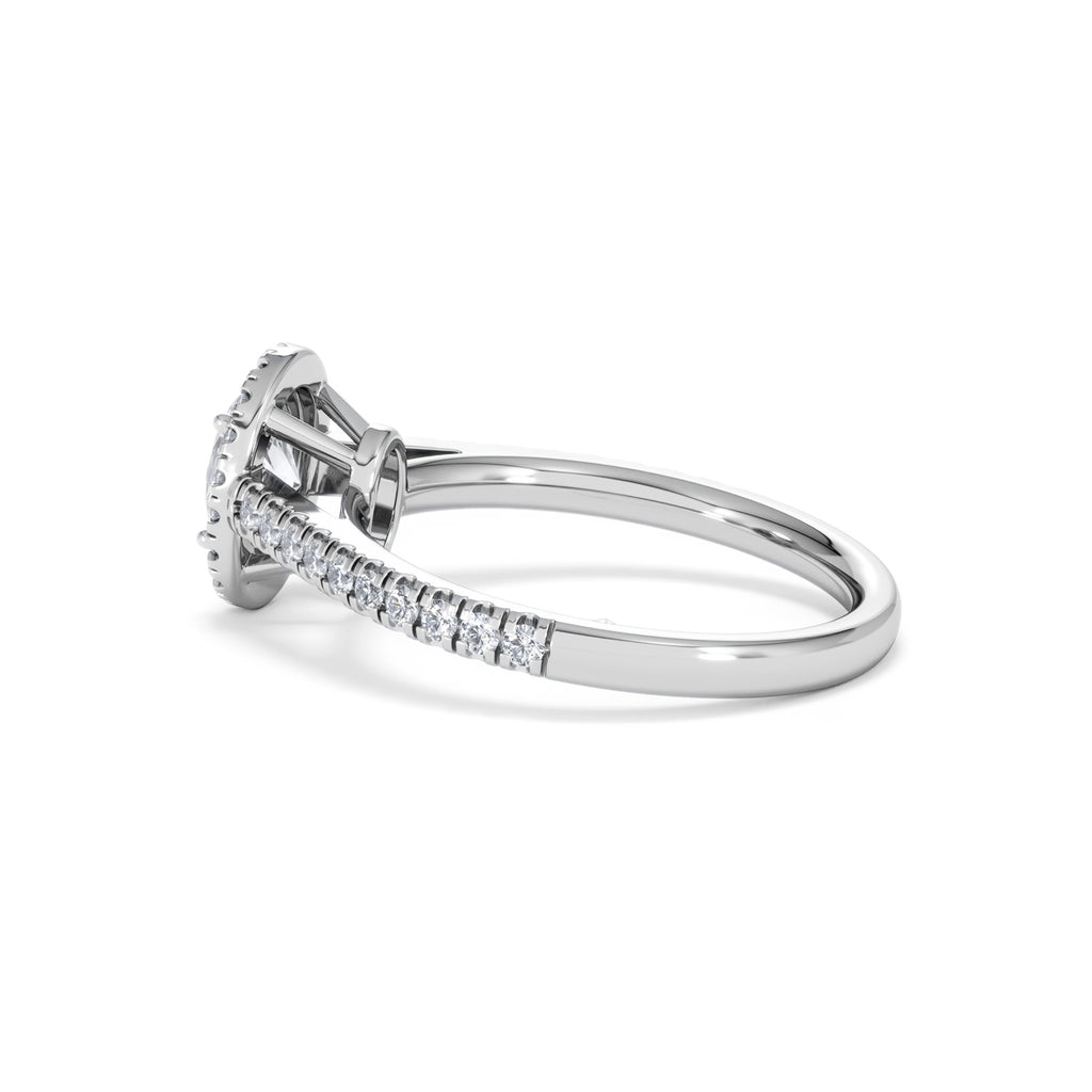 Georgina GIA Oval Diamond Halo Engagement Ring Platinum 1.30ct G/Vs