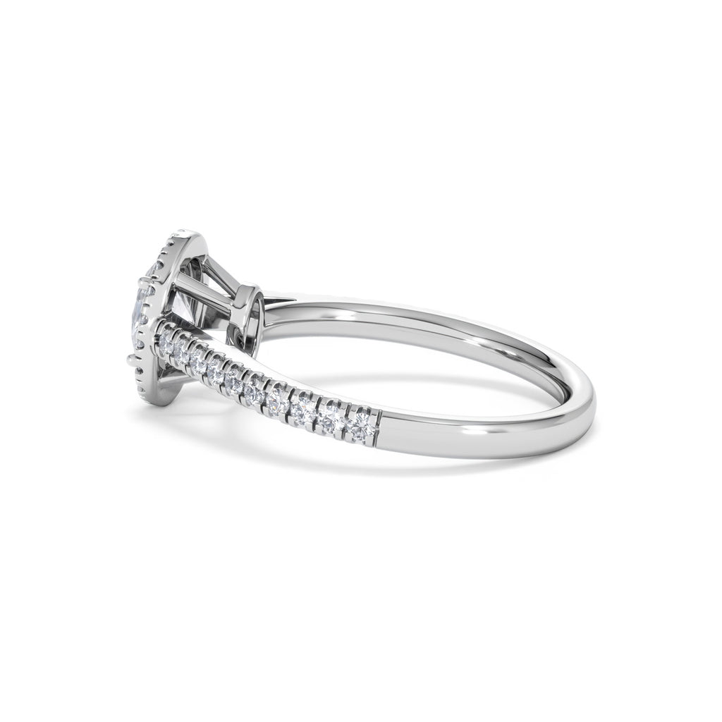 Georgina GIA Oval Diamond Halo Engagement Ring Platinum 1.30ct G/Vs