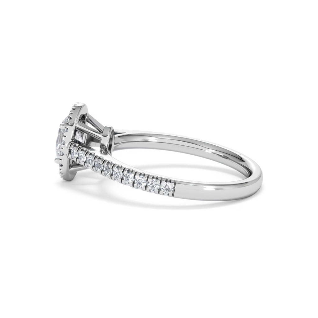 Georgina GIA Oval Diamond Halo Engagement Ring Platinum 1.30ct G/Vs