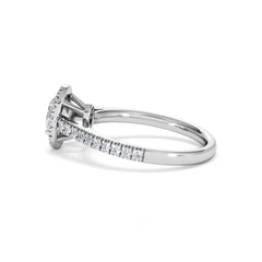 Georgina GIA Oval Diamond Halo Engagement Ring Platinum 1.30ct G/Vs