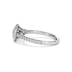 Georgina GIA Oval Diamond Halo Engagement Ring Platinum 1.30ct G/Vs