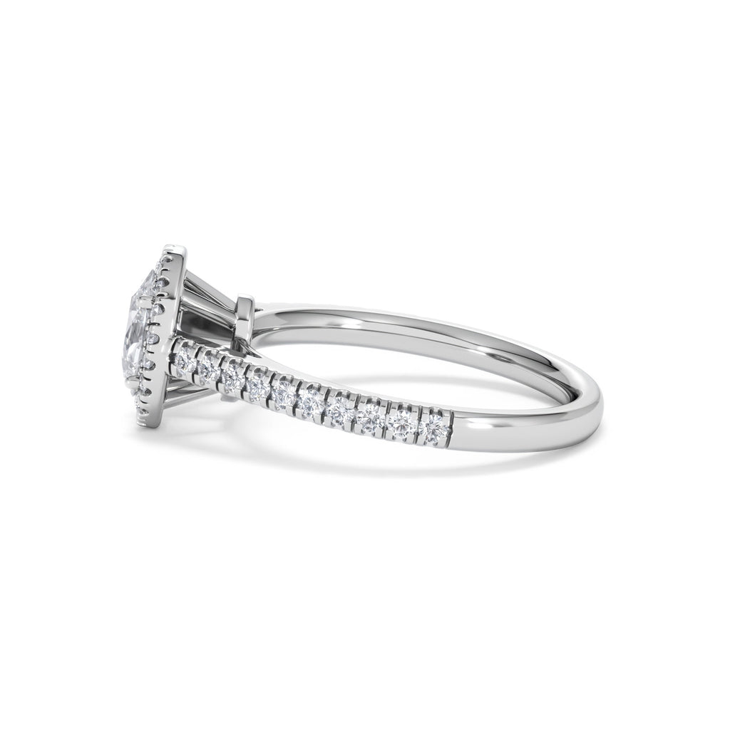 Georgina GIA Oval Diamond Halo Engagement Ring Platinum 1.30ct G/Vs