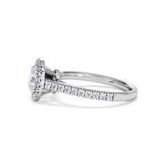 Georgina GIA Oval Diamond Halo Engagement Ring Platinum 1.30ct G/Vs