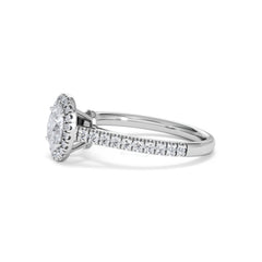Georgina GIA Oval Diamond Halo Engagement Ring Platinum 1.30ct G/Vs