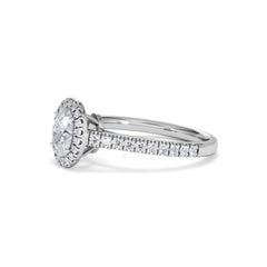 Georgina GIA Oval Diamond Halo Engagement Ring Platinum 1.30ct G/Vs