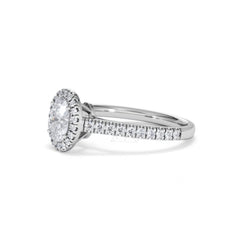 Georgina GIA Oval Diamond Halo Engagement Ring Platinum 1.30ct G/Vs