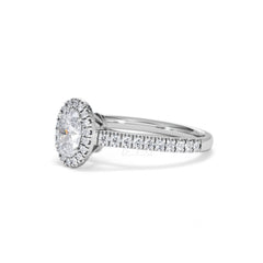 Georgina GIA Oval Diamond Halo Engagement Ring Platinum 1.30ct G/Vs