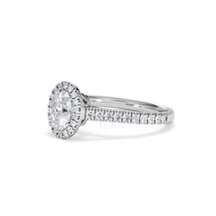 Georgina GIA Oval Diamond Halo Engagement Ring Platinum 1.30ct G/Vs