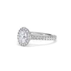 Georgina GIA Oval Diamond Halo Engagement Ring Platinum 1.30ct G/Vs