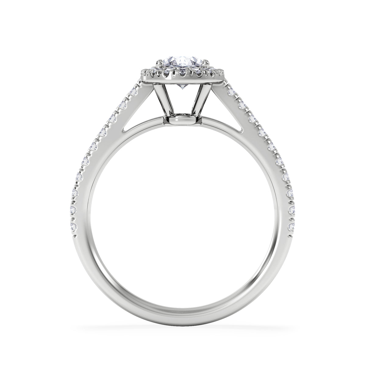 Georgina GIA Oval Diamond Halo Engagement Ring 18KW Gold 1.30ct G/Vs