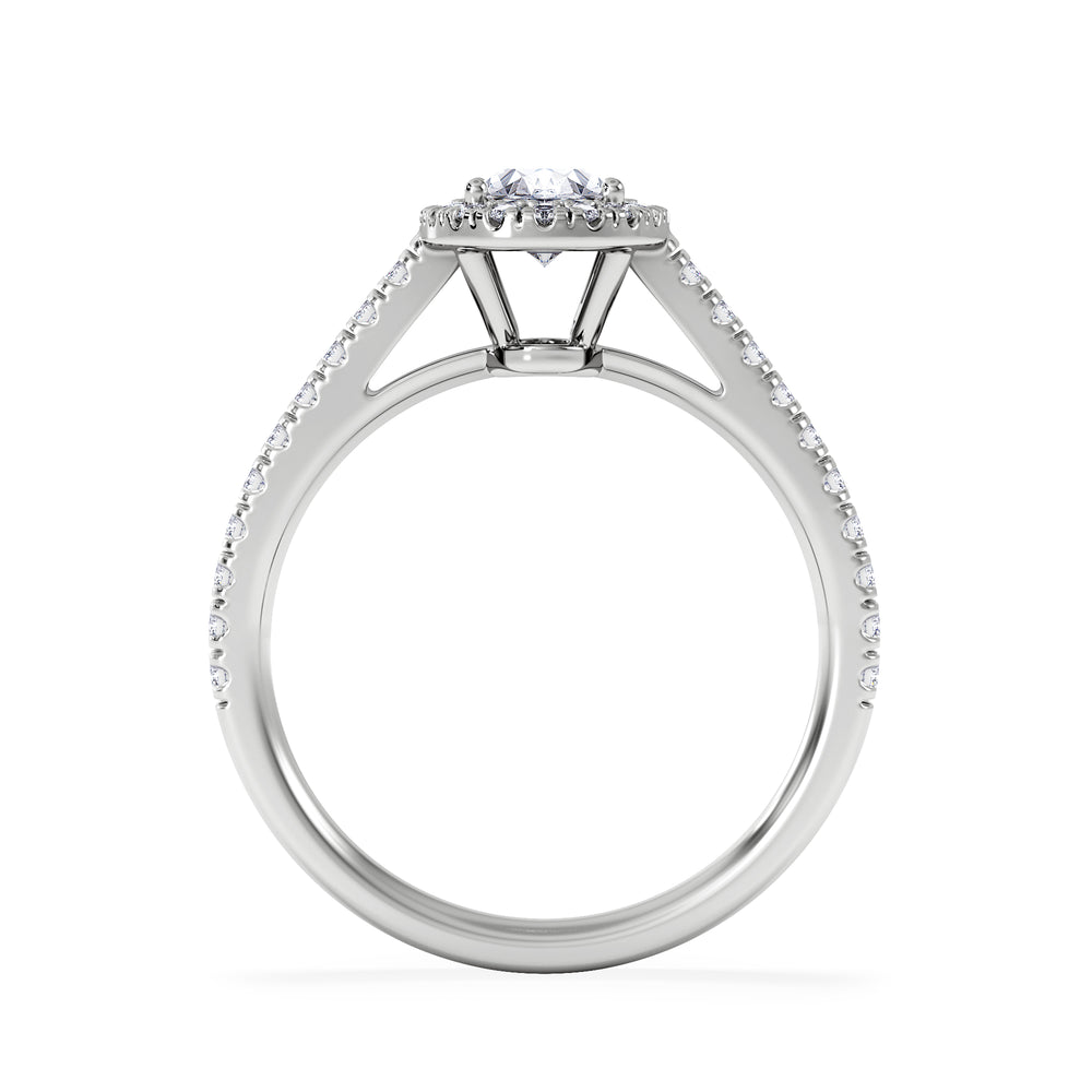 Georgina GIA Oval Diamond Halo Engagement Ring Platinum 1.30ct G/Vs