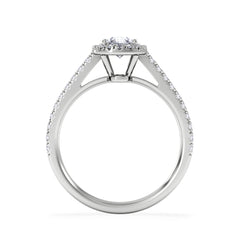 Georgina GIA Oval Diamond Halo Engagement Ring Platinum 1.30ct G/Vs