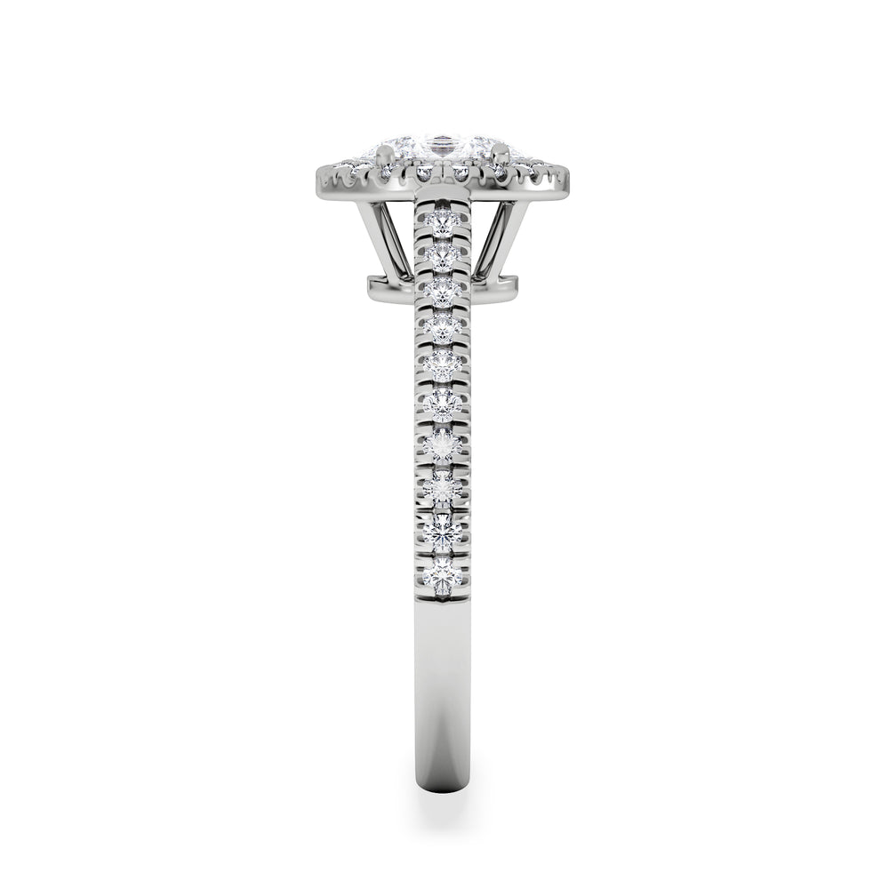 Georgina GIA Oval Diamond Halo Engagement Ring 18KW Gold 1.30ct G/Vs