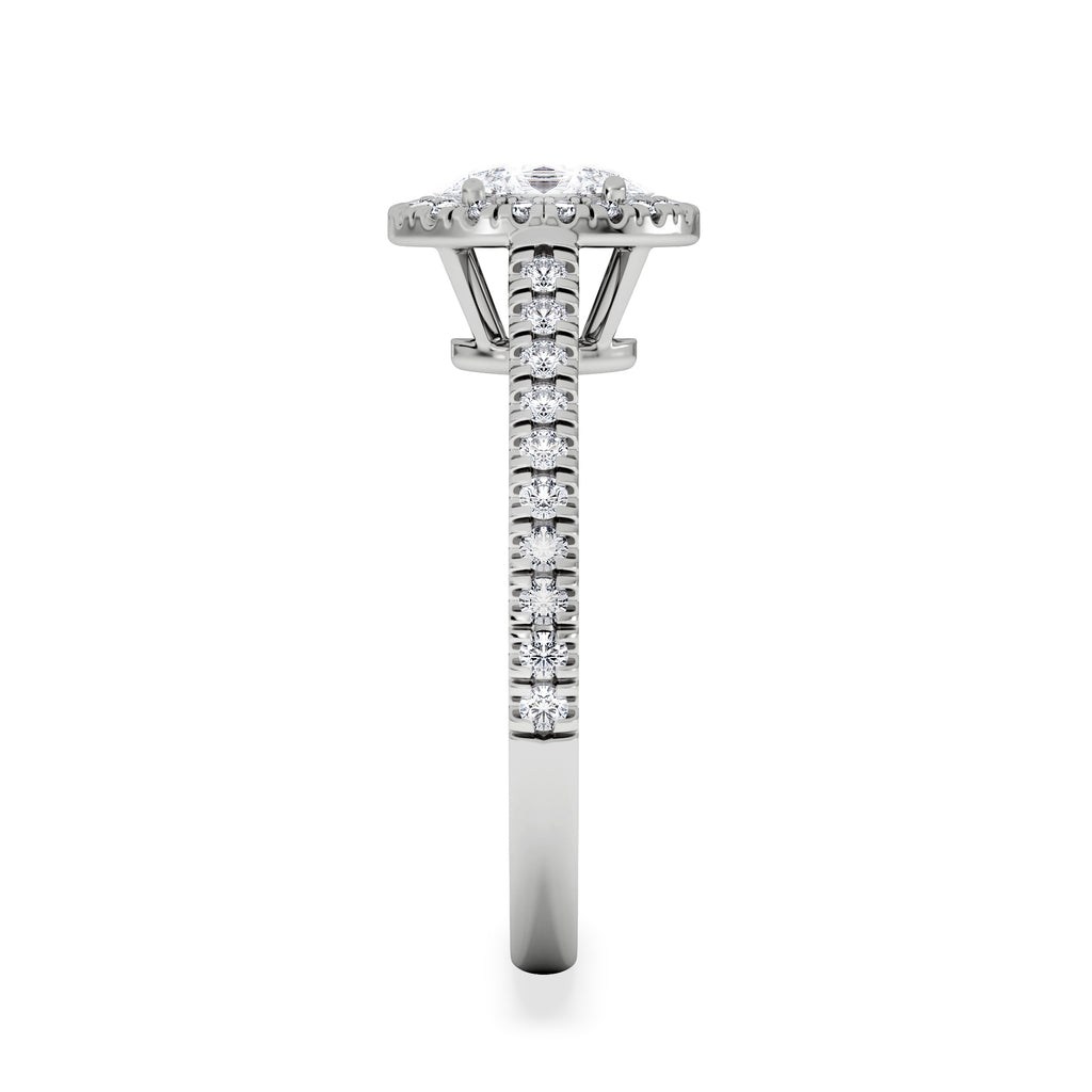 Georgina GIA Oval Diamond Halo Engagement Ring Platinum 1.30ct G/Vs
