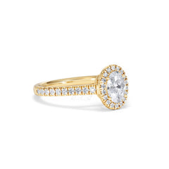 Georgina GIA Oval Diamond Halo Engagement Ring 18K Gold 1.30ct G/Vs